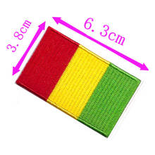 Guinea country flag embroidery patch 6.3cm wide high quality iron on sew on backing/hand craft/emblem/Applique/Conakry city 2024 - buy cheap