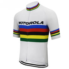 Camisa branca masculina para ciclismo, manga curta, motorola, pro, team, verão, camiseta para ciclismo, roupa de bicicleta 2024 - compre barato