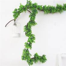 Folhas artificiais de videira, guirlanda de vegetação falsa, suspensa, folhas artificiais de videira, decoração de festa de casamento, decoração de mesa para casa, 1.9m 2024 - compre barato