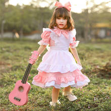 Детские вечерние платья Алисы в стране чудес для хеллоуина, детская горничная Сисси, платье лолиты, карнавальный костюм 2024 - купить недорого
