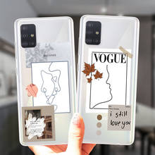 Funda de teléfono con etiqueta artística para Samsung, funda de silicona con letras para modelos A51, A71, A21S, A50, A70, A01, A10, A11, A20, A30, A31, A40, A41 2024 - compra barato