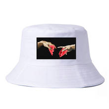 MICHELANGELO fisherman hat men k pop Harajuku Funny Print bucket hat Men Hip Hop 100% Cotton panama sombrero cap 2024 - buy cheap