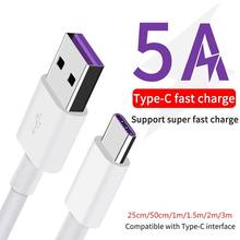 USB C Cable 5A Supercharge USB Type C Cable for Huawei p20 Mate 20 30 40 Pro 5A Quick Charging Fast Charger Cable for Honor V10 2024 - buy cheap