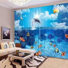 Customize HD Windows Curtains Underwater World Curtains For Bedroom Living Room Home Goods Curtains занавески для кухни 2024 - buy cheap