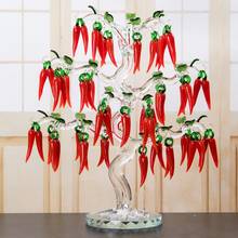 36 Hangs Glass Crystal Chili Tree Figurines Crafts Fengshui Ornament Home Decor Christmas New Year Gifts Souvenirs Decoration 2024 - buy cheap
