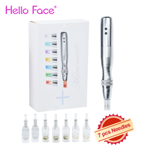 HELLO FACE-pluma Derma eléctrica con luces LED de fotones, herramienta de cuidado facial ajustable, Micro aguja, 7 colores, regalo, 7 Uds. 2024 - compra barato