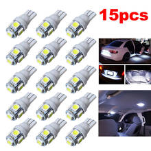 15Pcs T10 LED Car Light Bulb White 5050 5SMD Wedge 1W 80LM194 168 2825 158 192 Width Indicator Light LED Bulb Car Accessories 2024 - buy cheap