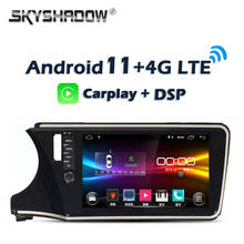 6gb + 128gb carplay dsp android 11.0 ips carro dvd player gps mapa wifi bluetooth rds rádio para honda cidade mão esquerda 2014-2018 2019 2024 - compre barato