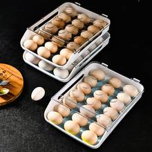 Organizador de ovo de 21 grades, caixa de armazenamento de ovo com rolagem automática, empilhável, recipiente para ovos, ferramentas de cozinha, dropship 2024 - compre barato