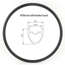 MTB carbon rim with brake track 29er 650B 26er clincher tubeless bike wheel 24mm light UD matt glossy cross country bicycle rims 2024 - buy cheap