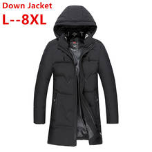 10XL 8XL 6XL зимнее пальто с капюшоном, уличная парка, пальто на утином пуху, зимняя черная теплая Толстая Мужская куртка, верхняя одежда, ветровка 2024 - купить недорого