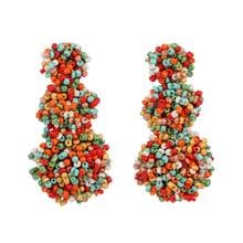 Vintage Colorful Acrylic Chunky Bead Handmade Drop Dangle Earrings for Women Florate Brand Wholesale New Fashion Statement Jewel 2024 - buy cheap