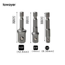3pcs 1/4" 3/8" 1/2" Driver Adapter Hex Wrench Extension Drill Bits Socket Adapter Power Extension Bit Set for Drills Nut Driver 2024 - buy cheap