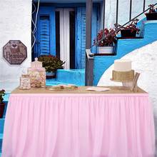 HLZS-Mantel de tul rosa para mesa, falda de Ballet con lazo, vestido de fiesta de boda, bautismo de bebé, Navidad y nacimiento 2024 - compra barato