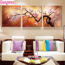 Plum blossom 3pcs set Full Square round drill 5D DIY Diamond embroidery tree flower landscape Diamond Painting Cross Stitch 2024 - buy cheap