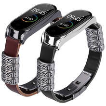 Correa de cuero vintage para xiaomi Mi Band 3 y 4, accesorios para pulsera inteligente Mi Band 3 y Mi Band 4 2024 - compra barato