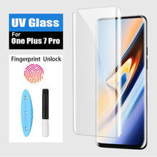 for Oneplus 8 Pro UV Screen Protector Full Liquid Glued 3D Curved UV Tempered Glass for OnePlus 7 7T 8 Pro UV Screen Protector 2024 - buy cheap