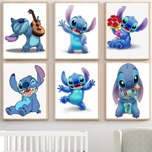 Disney Anime Stitch Canvas Painting Cute Lilo & Stitch Posters and Prints Abstract Wall Art Pictures for Living Room Home Decor 2024 - buy cheap