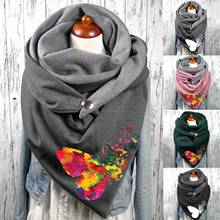 Scarf Women Hijab Clothes Bandana 2021 Fashion Winter Women Print Button Soft Wrap Casual Soft Warm Neck Wrap Long Shawl Scarves 2024 - compre barato