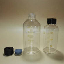 Parafuso de laboratório capacidade 25ml a 1000ml, garrafa de amostra de vidro em borosilicato, reagente com rolha de borracha butílica 2024 - compre barato