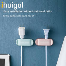 ihuigol Cable Holder Wall Adhesive Hooks Cord Organizer Clips Power Plug Hook Socket Hanger Free Punch Plastic Storage Hooks 2024 - buy cheap