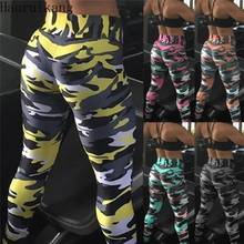 Mulheres camuflagem alta elástica push up gym leggings esporte aptidão correndo leggings calças de treino feminino 2024 - compre barato