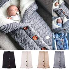 Warm Knitted Baby Blanket Knitted Newborn Swaddle Soft Sleeping Bag Footmuff Cotton Envelope For Stroller Accessories Blanket#g4 2024 - buy cheap
