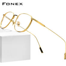 FONEX puro titânio óculos quadro feminino vintage redondo miopia prescrição óptica armação de óculos homem 2020 novo titan eyewear 8517 2024 - compre barato
