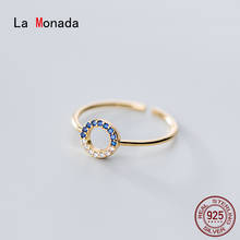 La Monada-Anillo de plata de primera ley para mujer, sortija ajustable, plata esterlina 925, estilo coreano abierto 2024 - compra barato