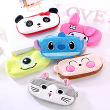 Plush Animal Pencil case Cartoon panda bear fruit pen bag box for kids gift Cosmetic Stationery pouch school supplies Zakka 2024 - купить недорого