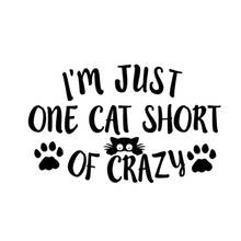 I Am Just A Cat Crazy Vinyl Car Packaging Accessories Product Decals Quotation Lacking Crazy Car Stickers 2024 - buy cheap