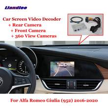 Cámara de visión trasera DVR para coche, decodificador de imagen inversa 360 para Alfa Romeo Giulia 2016-2020, pantalla original HD, actualización de vídeo 2024 - compra barato