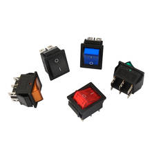 5 pçs/set 31*25*35mm 6 Pinos Engatamento Rocker Interruptor Interruptor I/O Com Luz 16A 250VAC 20A 125VAC