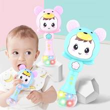 Multiple 0-12Months 0-3Years LED Baby Rattles Toy Soft ABS Animal Musical Hand Shake Toy Early Educational Hand Bell Baby Toys 2024 - buy cheap