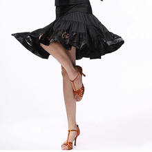 Saia feminina plissada para competição de dança, desenho moderno para show quadrado cha-cha 2024 - compre barato