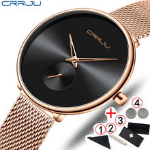 Fashion Women Watch Luxury CRRJU Casual Simple Ladies Daily Dress Mesh Wristwatch Minimalist Waterproof Quartz Female Clock 2020 2024 - buy cheap