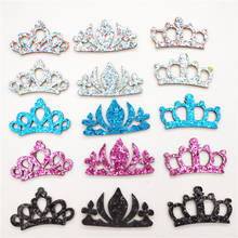 100pcs/lot glitter crown padded Appliques decoration for Children Headwear Hair clip Accessories and Garment Accessories 2024 - buy cheap