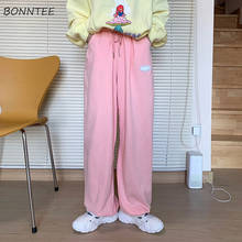 Pantalones de pierna ancha para mujer, calzas suaves populares que combinan con todo, estilo Harajuku, Chic, para entrenamiento callejero, adolescentes, de cintura alta 2024 - compra barato