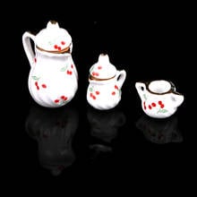 3pcs/lot Cute Dollhouse Miniature Dining Ware Porcelain Tea Set Dish Cup Kitchen Toys 2024 - buy cheap