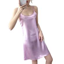 Spring summer Woman Tank Dress Casual Satin Sexy Camisole Elastic Female Home Beach Dresses v-neck camis sexy dress 2024 - buy cheap