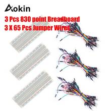 3 Pieces 830 Point Breadboards Kit with 3x65Pcs M/M Flexible Breadboard Jumper Wires for Arduino Raspberry Pi 2024 - buy cheap