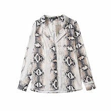 AECU11 Snakeskin Long Sleeve Shirts Women Snake Print Blouse Grunge Tee Shirt Femme High Street Womens Tops And Blouses 2021 2024 - buy cheap