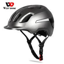 Capacete west biking para ciclismo masculino, capacete ultraleve moldado integralmente ajustável, capacete de segurança para bicicleta elétrica mtb e estrada 2024 - compre barato