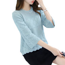 2020 Fashion New Summer Pullover Tops Korean Hollow Out Thin Women Knitted Loose Cute Half Sleeve Jumpers Ladies Clothes Tide 2024 - buy cheap