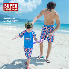 Children Cartoon Print Swimsuit Kids Swimwear Bottoms Boys TShirt+Swimming Trunks Shorts Family Mens Bathing Swim Wear Suit Sets 2024 - buy cheap