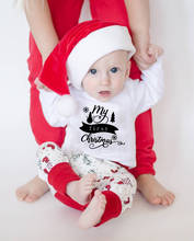 My First Christmas Print-pelele para recién nacido, niño y niña, vestido de fiesta de manga larga, mono divertido y lindo, ropa 2024 - compra barato