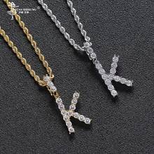 Men Zircon Name Initial Tennis Letter Necklaces & Pendant With Stainless Steel Chain Gold Silver Color Hip Hop Jewelry For Women 2024 - buy cheap