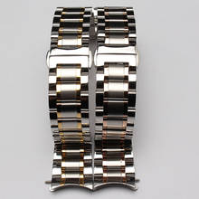 NEW High Quality Watchband Straps Bracelets 18mm 19mm 20mm 21mm 22mm Solid links Stainless steel straps silver gold Curved Ends 2024 - buy cheap