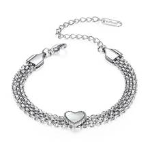 charms heart bracelets for women rose gold stainless steel Multilayer chain kpop adjustable armband jewelry regalos para mujer 2024 - buy cheap