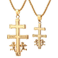Catholic Caravaca Crucifix Orthodox Russia Cross Necklace Pendant With Cherub Angel Best Christian Necklaces For Men Jewelry 2024 - buy cheap